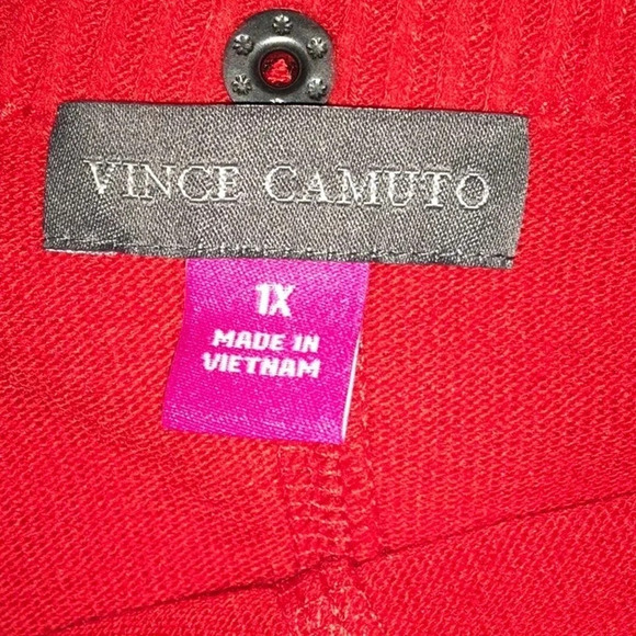 NWT Vince Camuto Snap Trim Dolman Sleeve Sweater Plus Size 1X Red - Picture 8 of 8